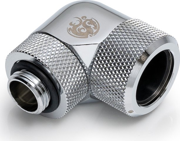 BitsPower Bitspower Advanced Adapter 90 Grad G1/4 Zoll AG auf 16mm AD Hardtube - drehbar, silber