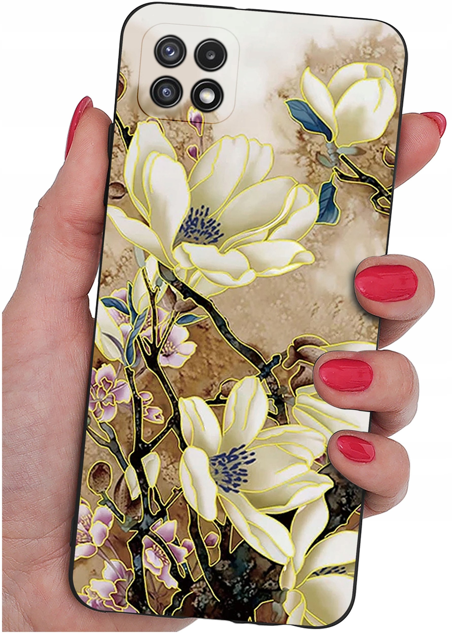 Etui do Samsung A22 5G WZORY |SILIKONOWE MATT CASE + SZKŁO 9H