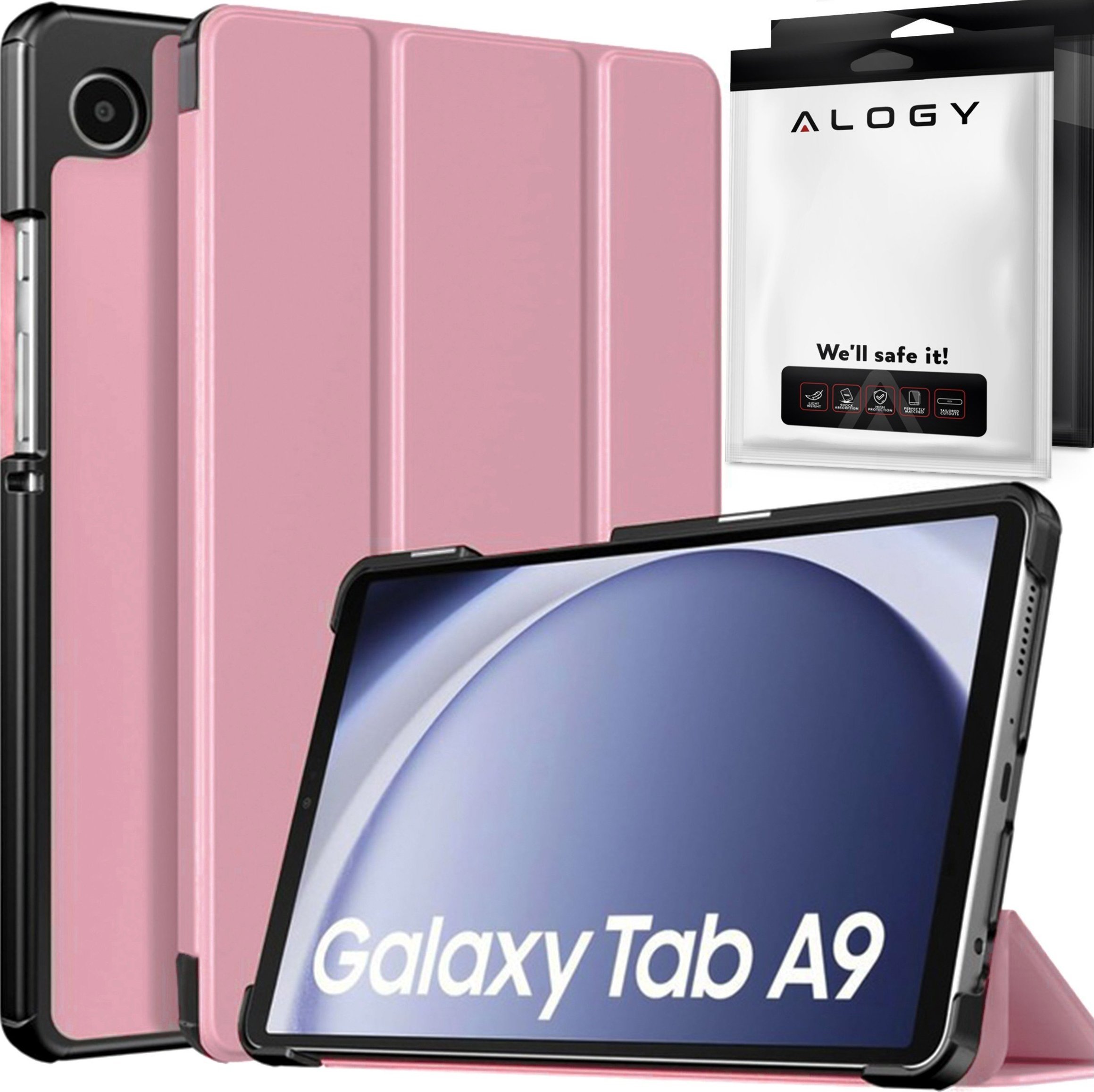 Etui na tablet Alogy Etui do Samsung Galaxy Tab A9 2023 8.7" X110 / X115 obudowa na tablet Case Alogy Book Cover Różowe