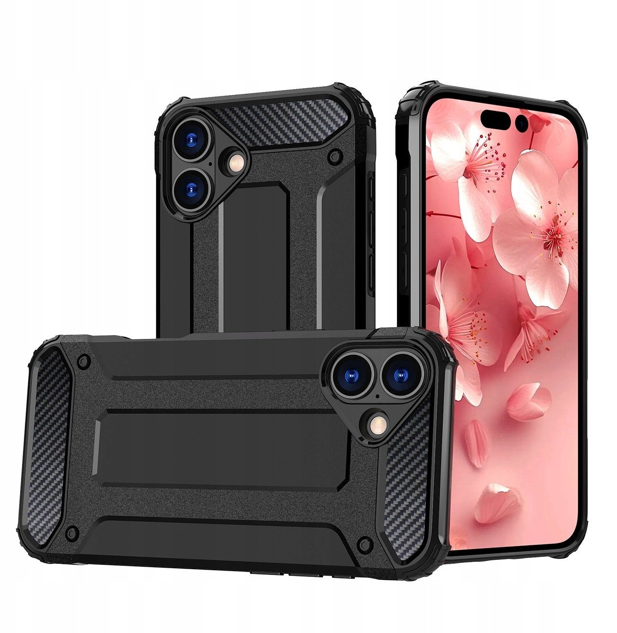 Pancerne hybrydowe etui Hybrid Armor pokrowiec futerał na iPhone 16e - czarne