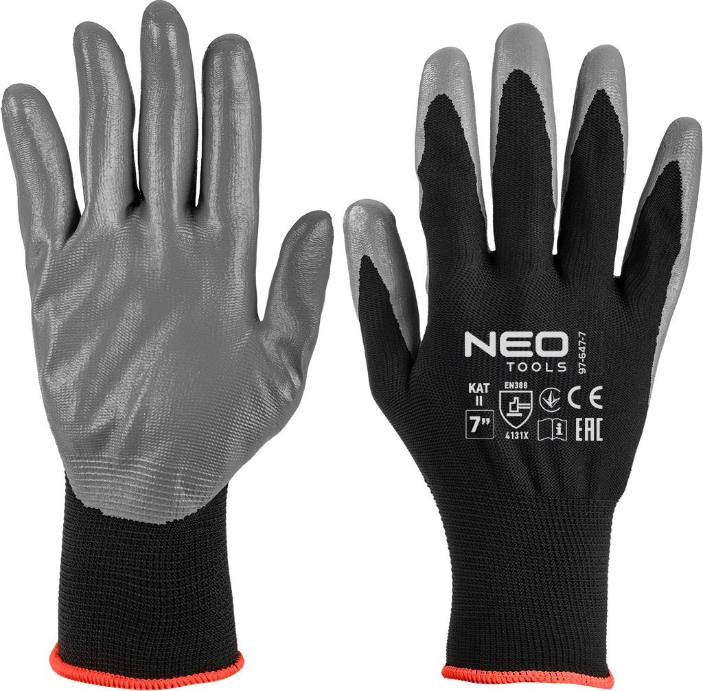 Neo Rękawice robocze, poliester pokryty ntrylemx, 4131X, rozmiar 7