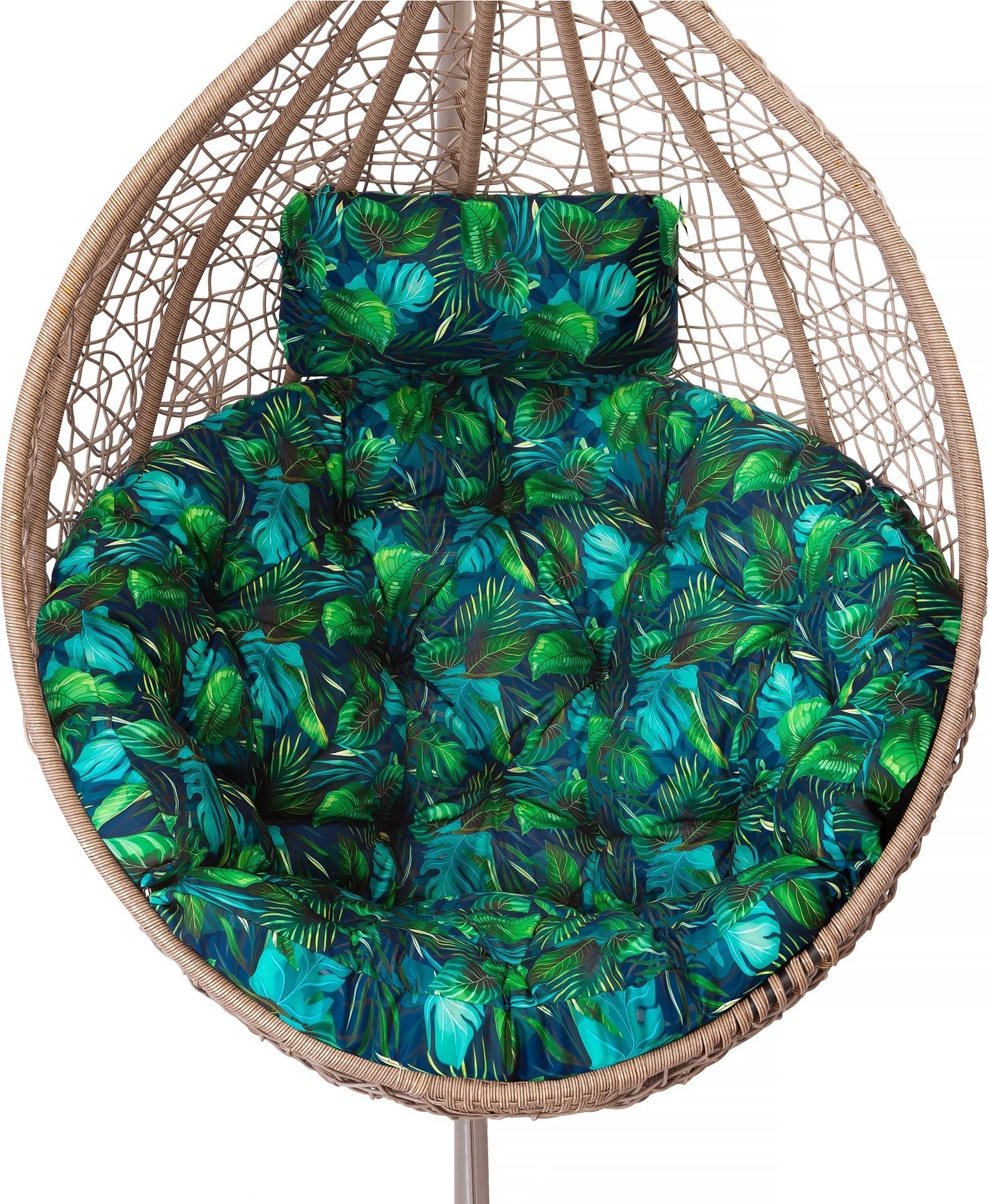 Hobbygarden PODUSZKA LUNA Z ZAGŁOWKIEM 3D NIEBIESKIE LIŚCIE