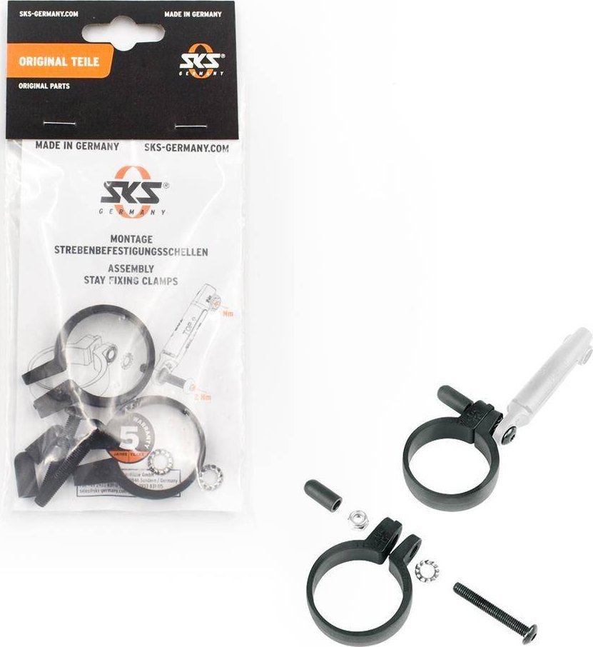 Zaciski montażowe do błotników SKS do widelców amortyzowanych 31-34 mm, 2 sztuki