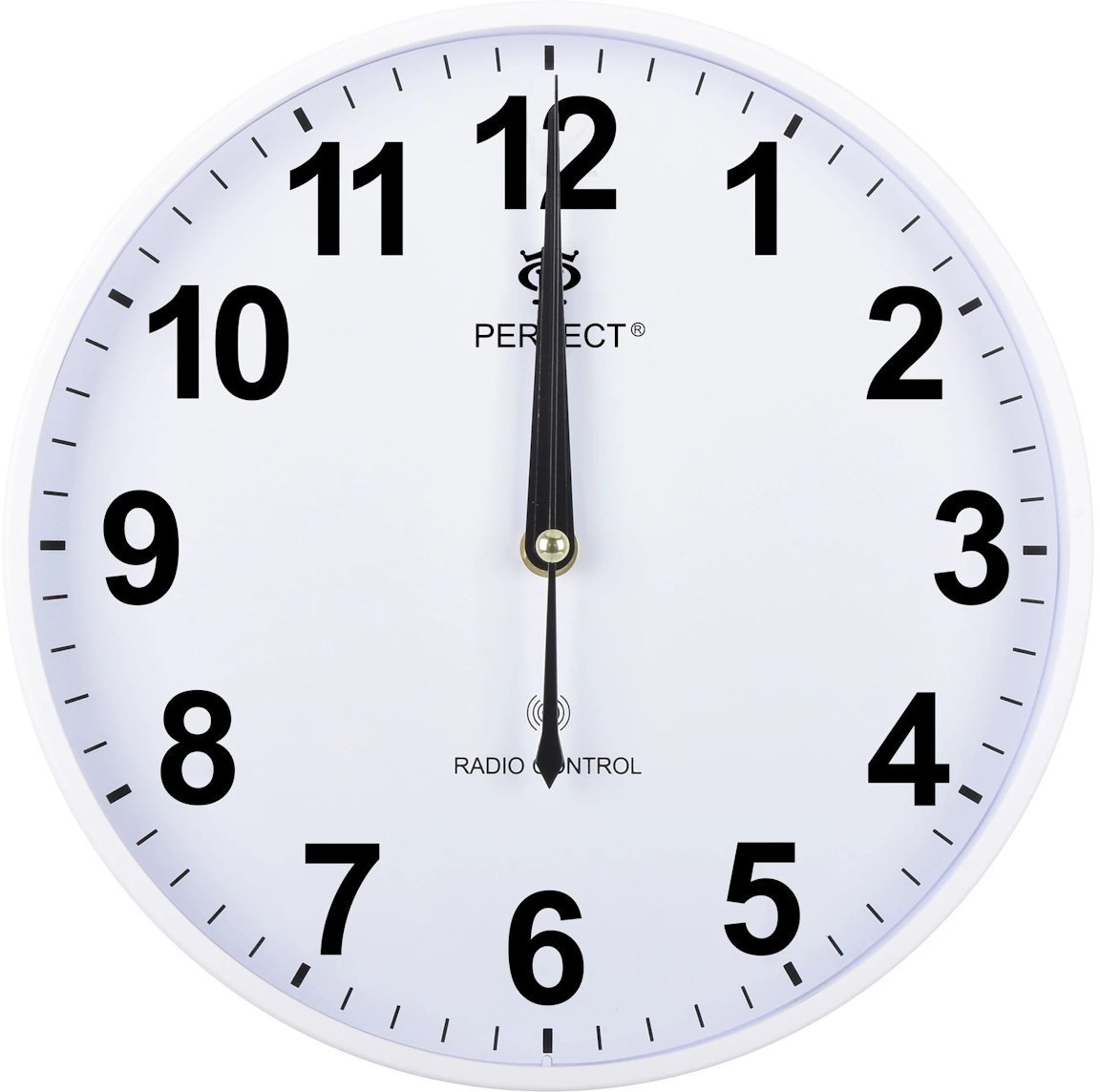 Perfect Zegar ścienny PW347-2100-1 biały radiowy 25,5 cm