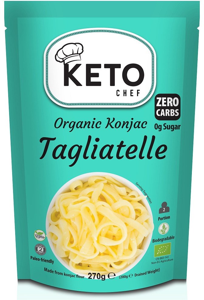 MAKARON KETO (KONJAC TYPU NOODLE TAGLIATELLE) BEZGLUTENOWY BIO 270 g - KETO CHEF (BETTER THAN FOODS)