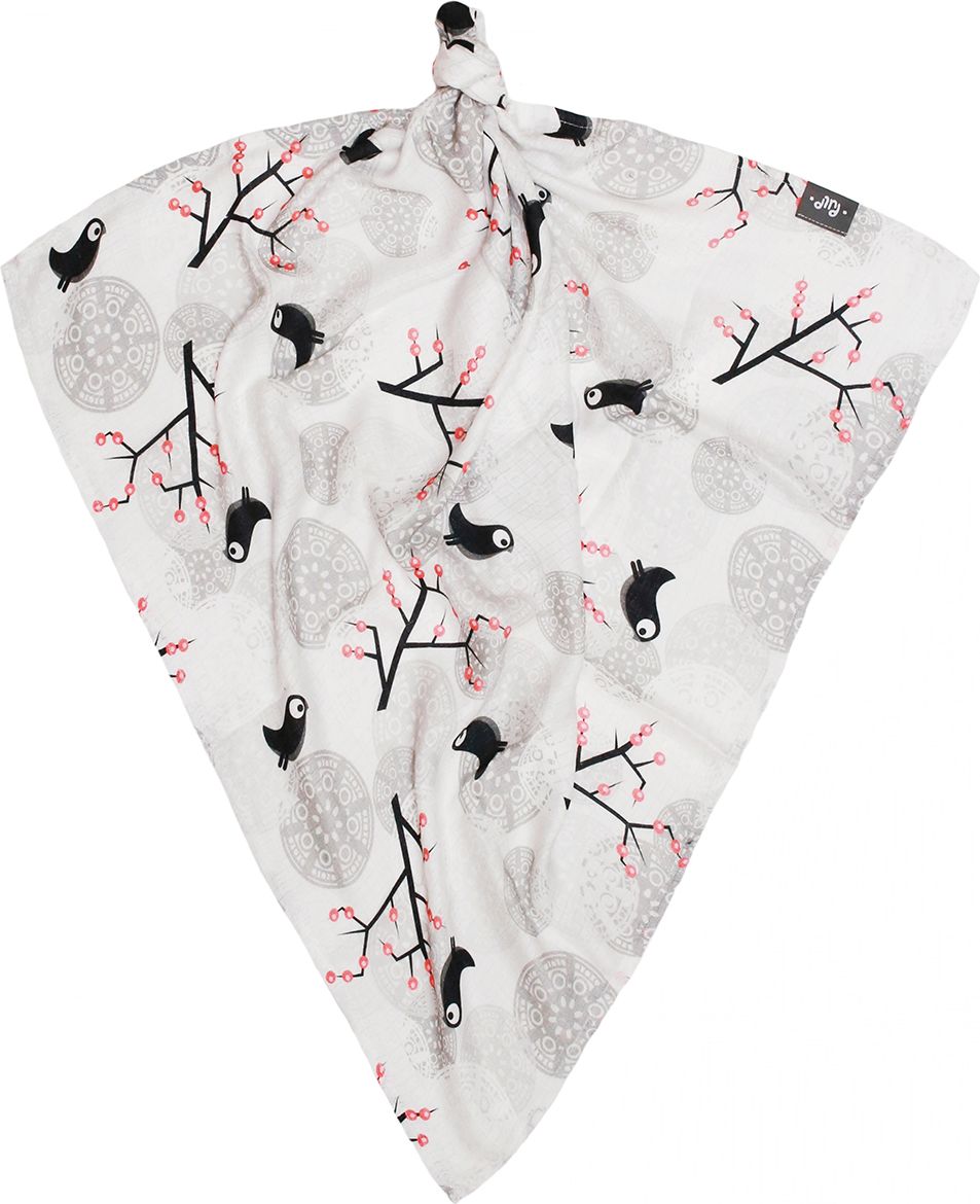 Pulp Pieluszka Bambusowa z Jonami Srebra Ptaszki na Gałązkach (PLP01075)