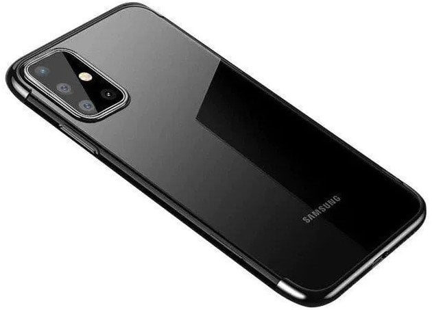 Clear Color case żelowy pokrowiec etui z metaliczną ramką Samsung Galaxy A72 4G czarny