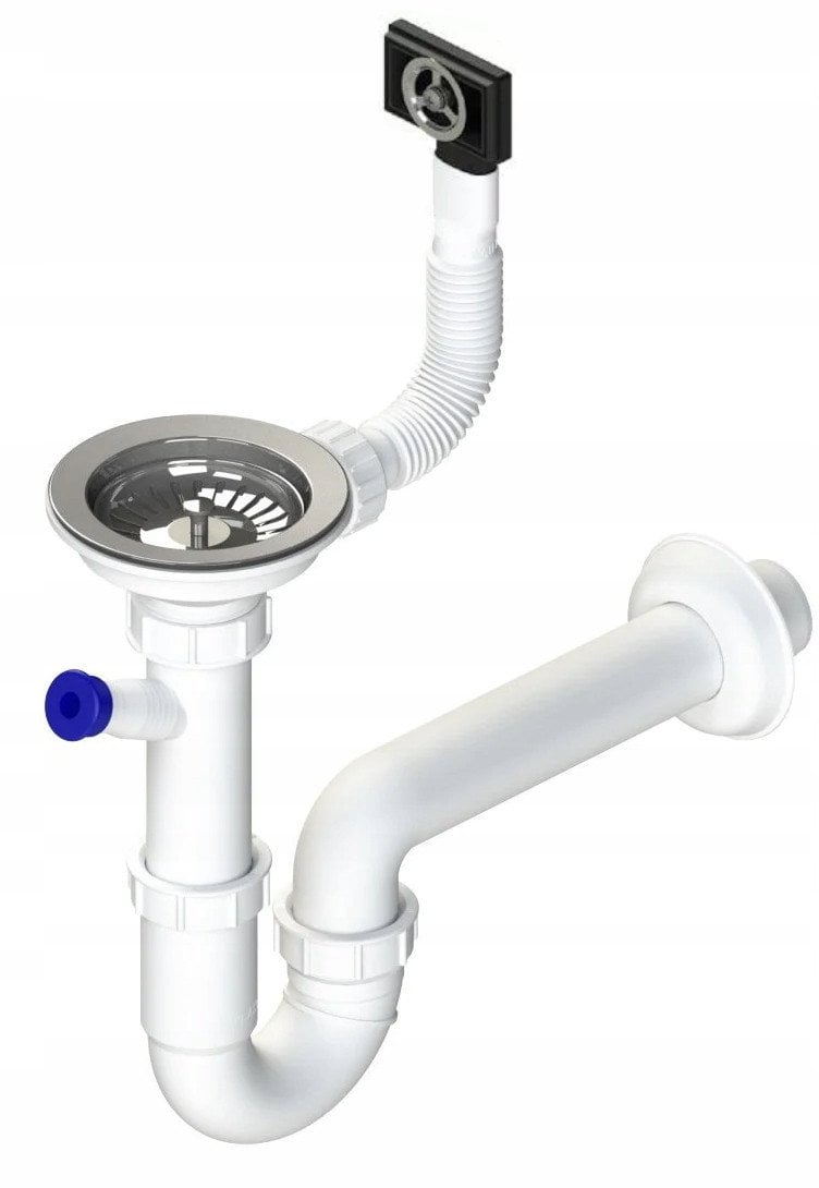 Instadrain syfon zlewozmywakowy fi 90 mm rurowy, 1-komora, z wyjściem do pralki/zmywarki 2655