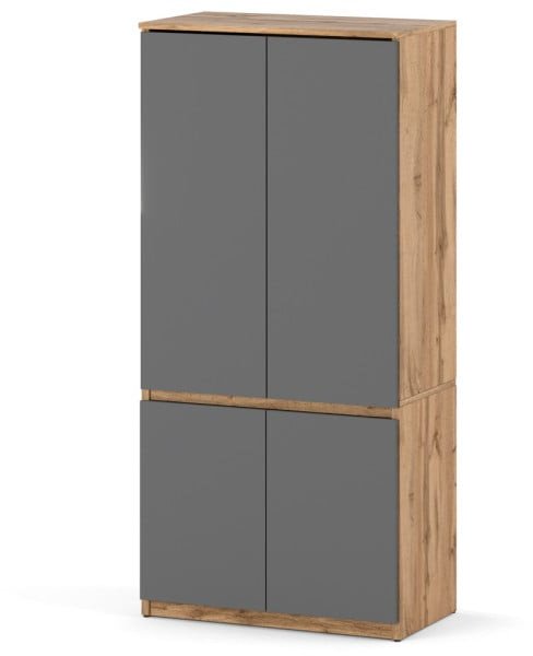 Szafa Do Przedpokoju Garderoba Z Półkami Drążkiem 80cm Posti Wotan Szary