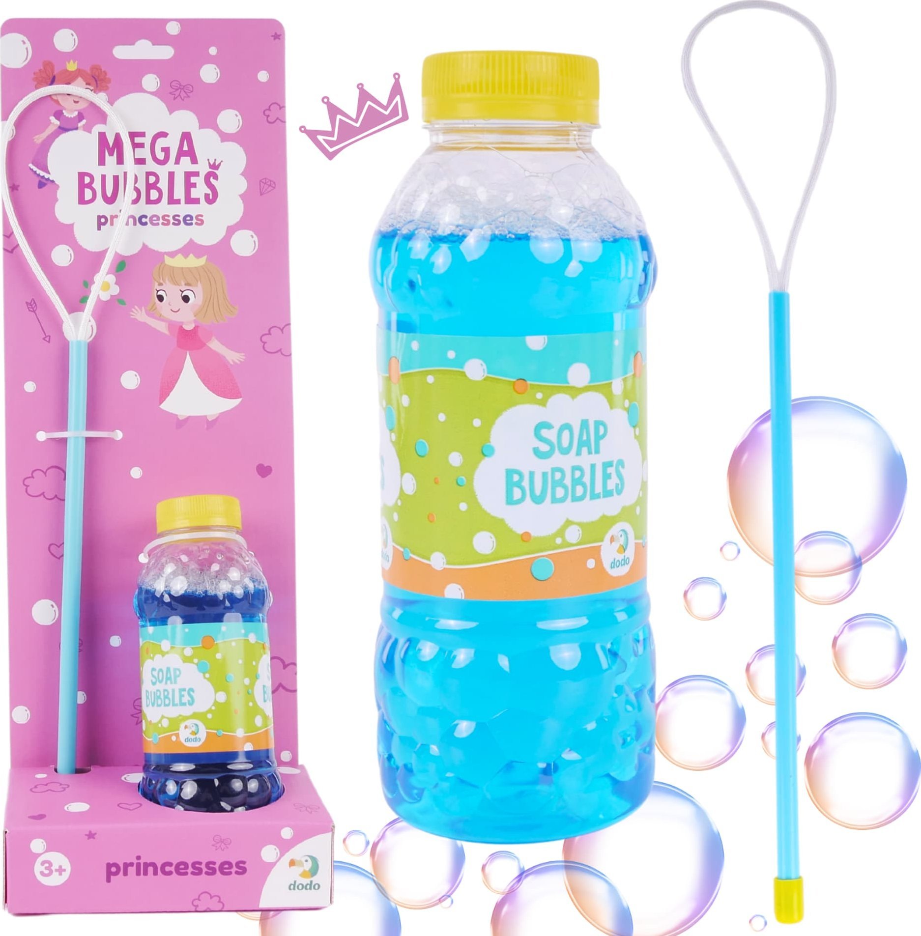 Dodo Bańki Mydlane Mega Księżniczki Płyn Do Baniek Mydlanych Zestaw Obręcz Kijek