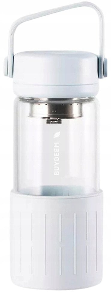 BUYDEEM Szklana butelka z zaparzaczem 300ml, model DG42, kolor Oat White