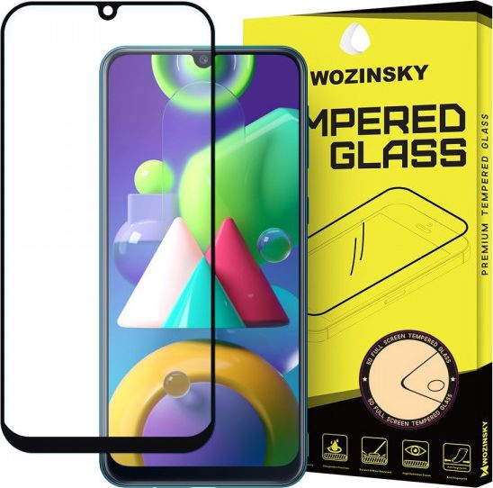 Wozinsky Wozinsky super wytrzymałe szkło hartowane Full Glue na cały ekran z ramką Case Friendly Samsung Galaxy M21 czarny