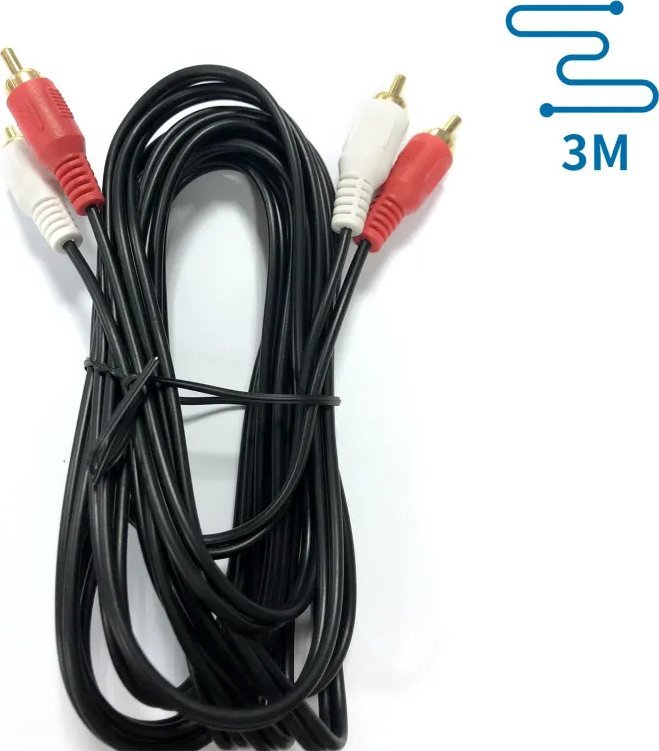 Kabel Aigostar Kabel audio 2RCA/2RCA 3 m czarny Kabel audio 2RCA/2RCA 3 m czarny