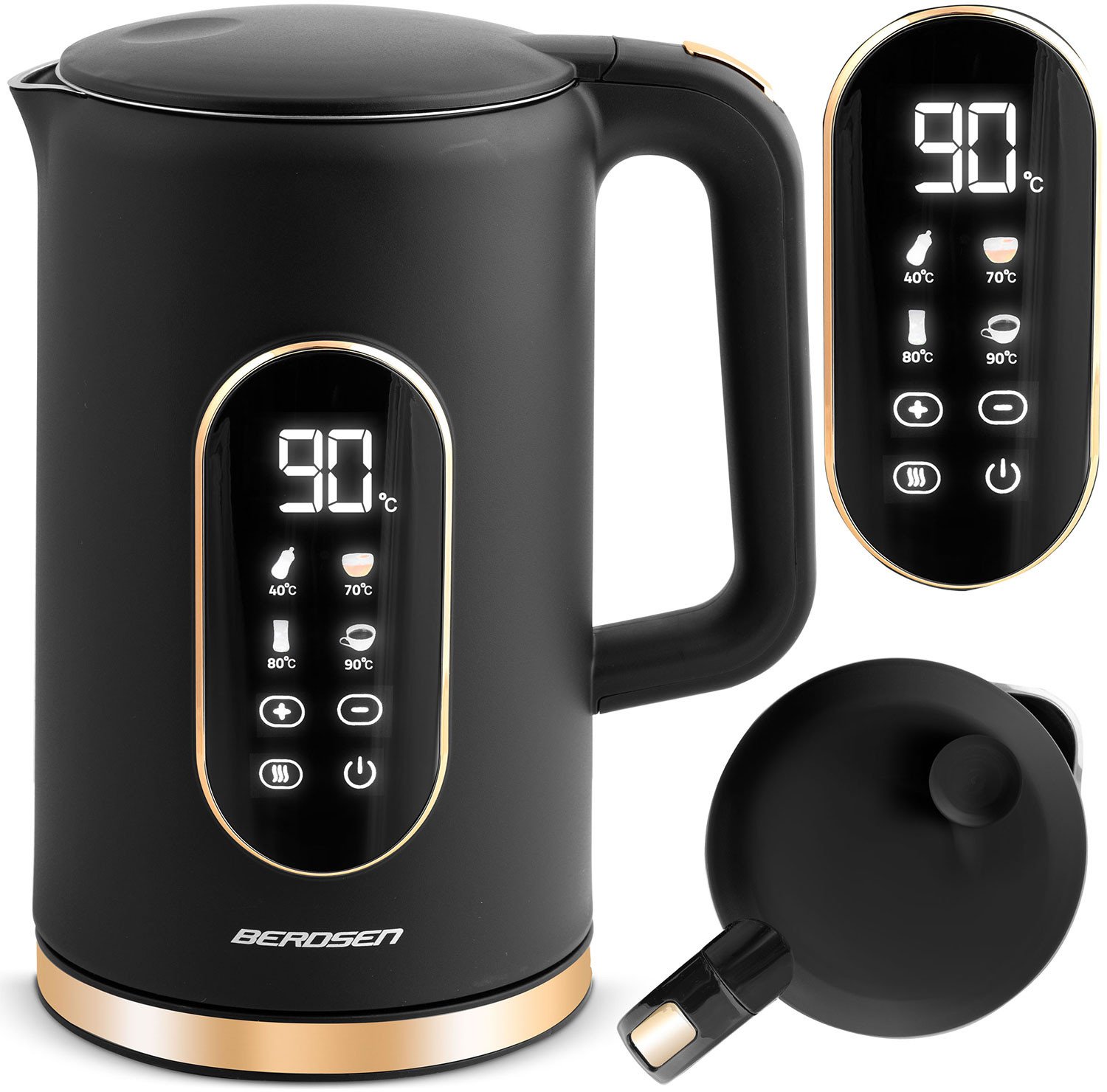 Czajnik Berdsen Czajnik elektryczny 1,7l BD-712 czarno-złoty