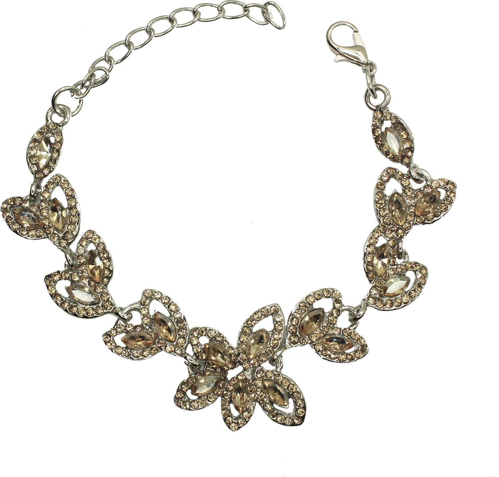 KOKONET BRANSOLETKA srebrna szampańskie cyrkonie