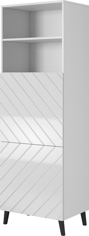 Cama Meble Witryna ABETO 60x40xH176,5 biały/biały połysk