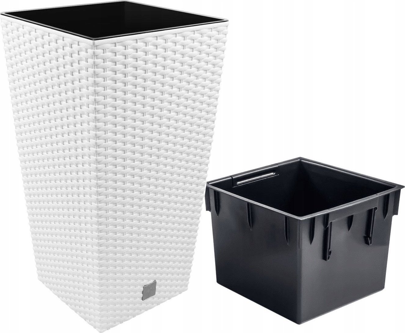 Prosperplast Doniczka RATO wysoka DRTS170 z wkładem | Biały