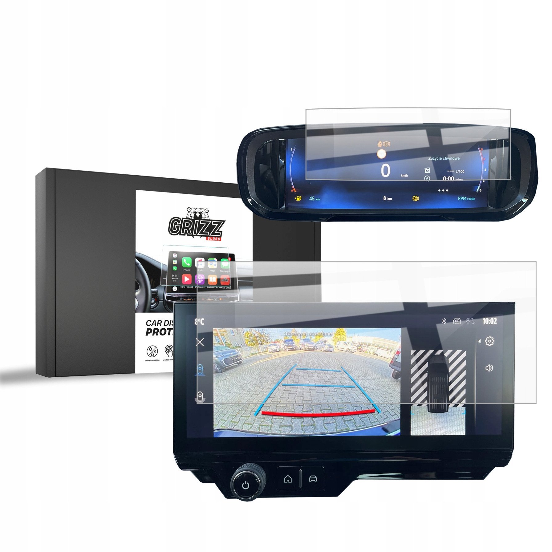 Folia ceramiczna GrizzGlass CarDisplay Protection do Citroen Berlingo 3 10" 2023-2024 [2w1]