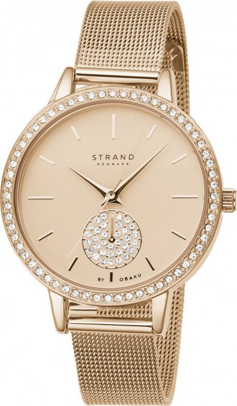 Zegarek Strand Zegarek damski Strand S705LXVVMV CYRKONIE różowe złoto