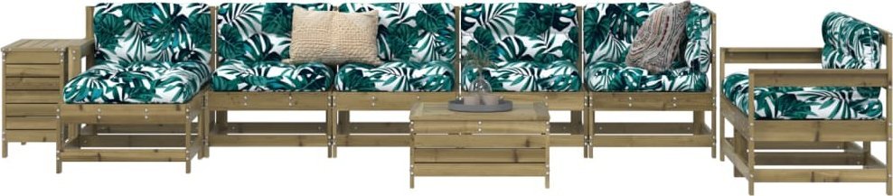 vidaXL 10-częściowy zestaw wypoczynkowy do ogrodu, impregnowana sosna