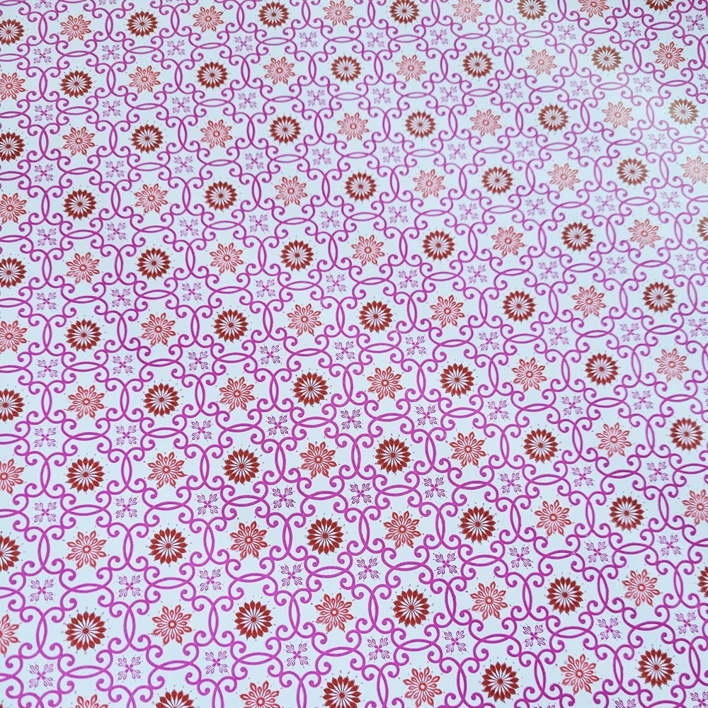 Fastima Papier różówy kwiat do pakowania 57cmx2m 2m328