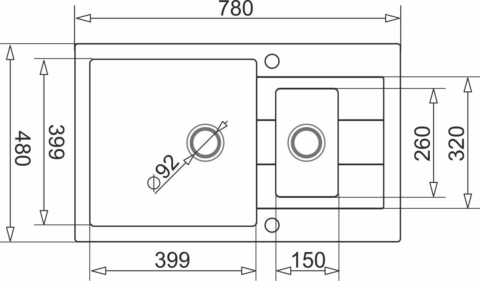 Zlewozmywak Pyramis Zlewozmywak dwukomorowy z ociekaczem SPARTA PLUS 78x48 1 1/2B 1D 070062901 karbon (Pyragranit; kolor czarny)