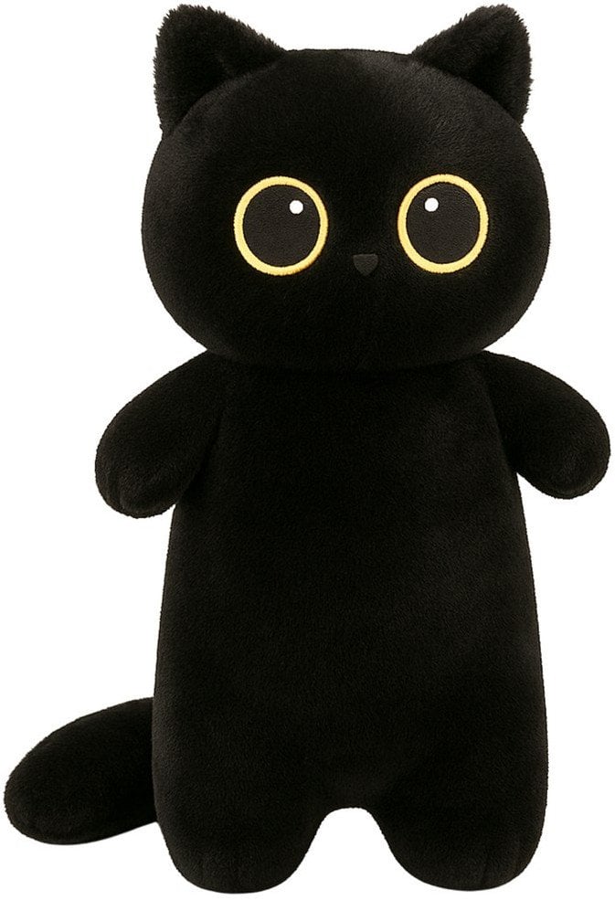 Pluszowa Maskotka Przytulanka Kot Czarny Duże Oczy 65cm