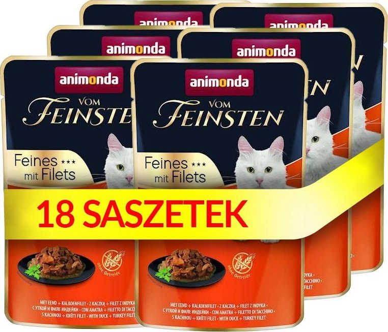 Animonda ANIMONDA Cat Vom Feinsten Adult Kaczka + filet z indyka saszetka 18x85g