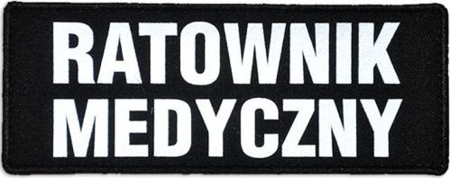 Polska Firma Emblemat RATOWNIK MEDYCZNY odblaskowy na rzepie 13 x 5 cm