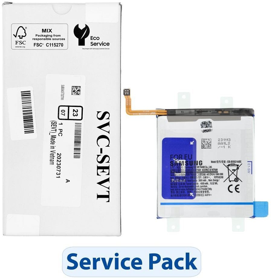 ServicePack Bateria EB-BS921ABE do SAMSUNG S24 S921B GH82-33290A
