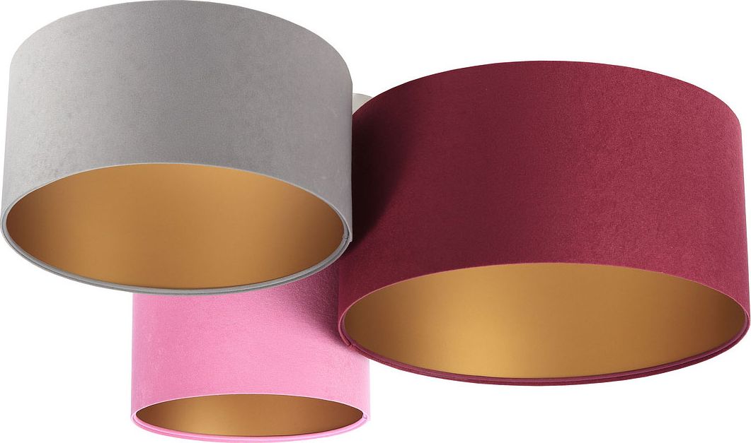 Lampa sufitowa Lumes Trójkolorowa plafoniada ze złotym wnętrzem abażura - EXX53-Novum