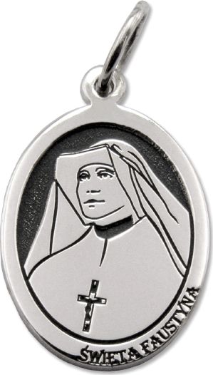 WĘC - Twój Jubiler Medalik srebrny z wizerunkiem św. Siostry Faustyny Kowalskiej MED-FK-01