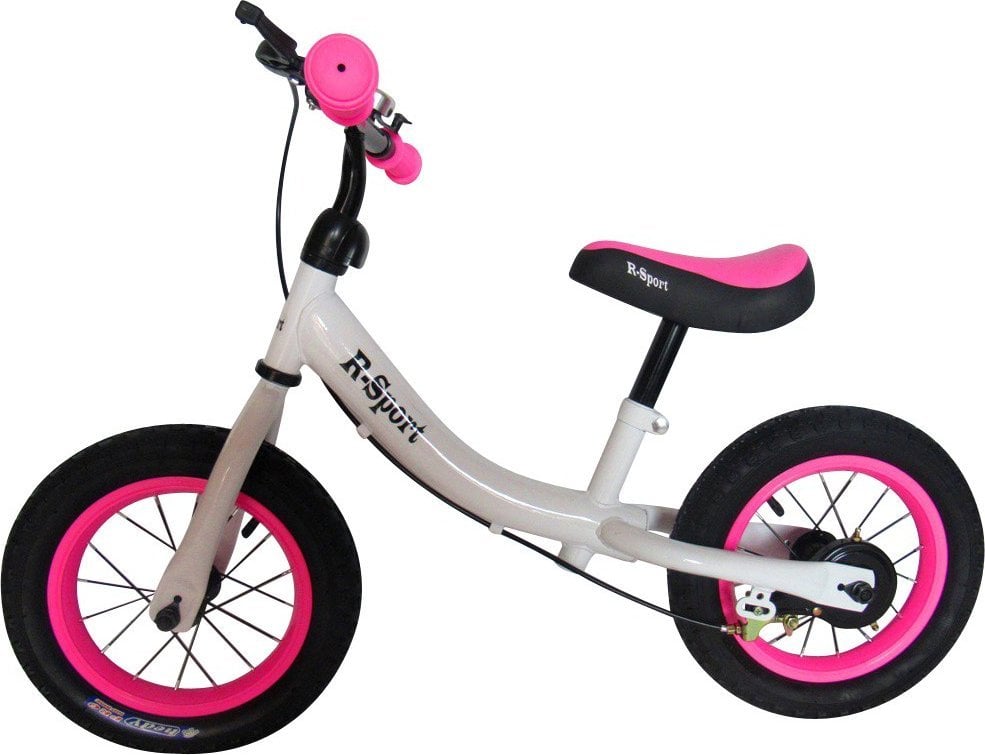 Rowerek biegowy R-Sport Rowerek biegowy R3 różowo-biały R-Sport 12'' hamulec, dzwonek