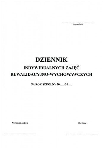 Dziennik indywidualnych zajęć rewalidacyjno-wychowawczych A4