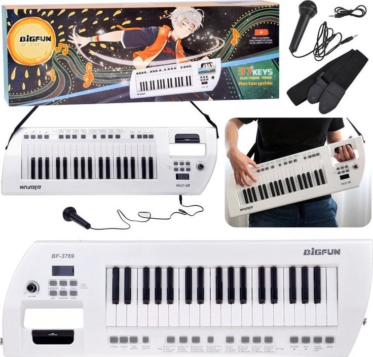 Jokomisiada Elektryczne pianino + mikrofon Zabawka Instrument dla dzieci IN0173