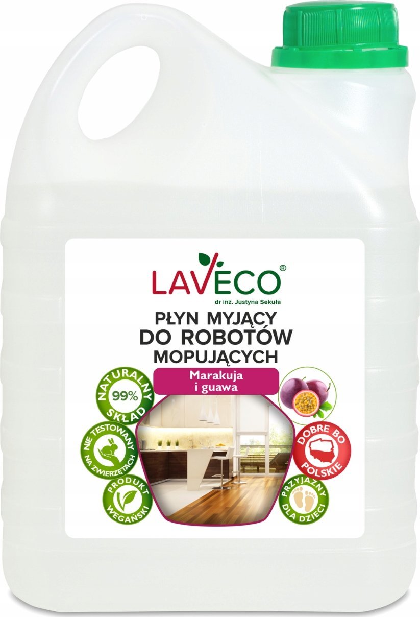 LAVECO Naturalny płyn myjący do robotów mopujących - marakuja i guawa - 2 l