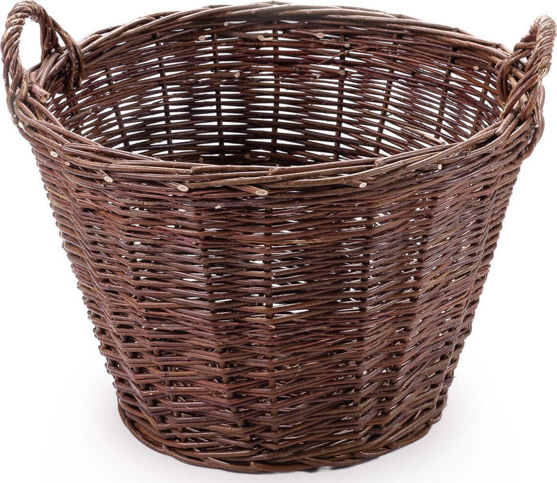 Wiklinowy Świat Kosz gospodarczy z ciemnej wikliny na owoce do zbioru warzywa ziemniaki donica na kwiaty dymion balon