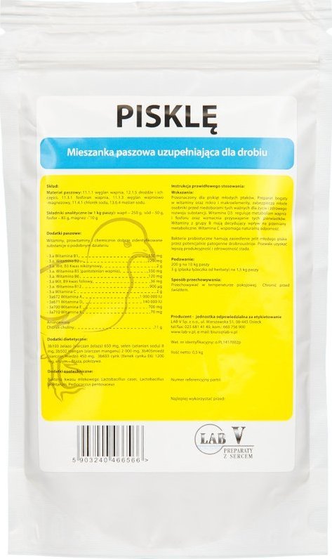 Triton LAB-V Pisklę - Mieszanka Paszowa Uzupełniająca Dla Drobiu Na Wsparcie Wzrostu Piskląt 1kg