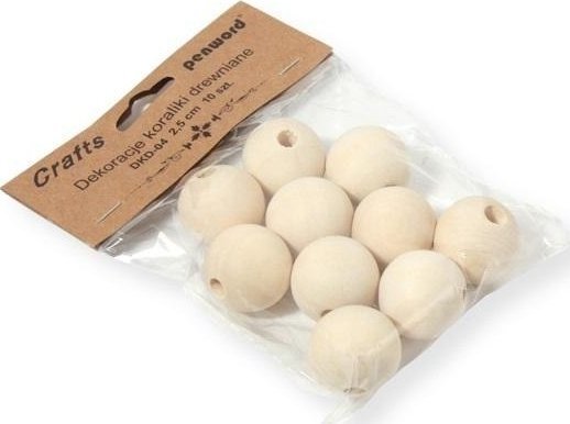 Dekoracje koraliki drewniane 25mm 10szt