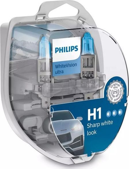 Philips Żarówki PHILIPS WhiteVision ultra +60% H1 12V 55W + 2x W5W (3700K)