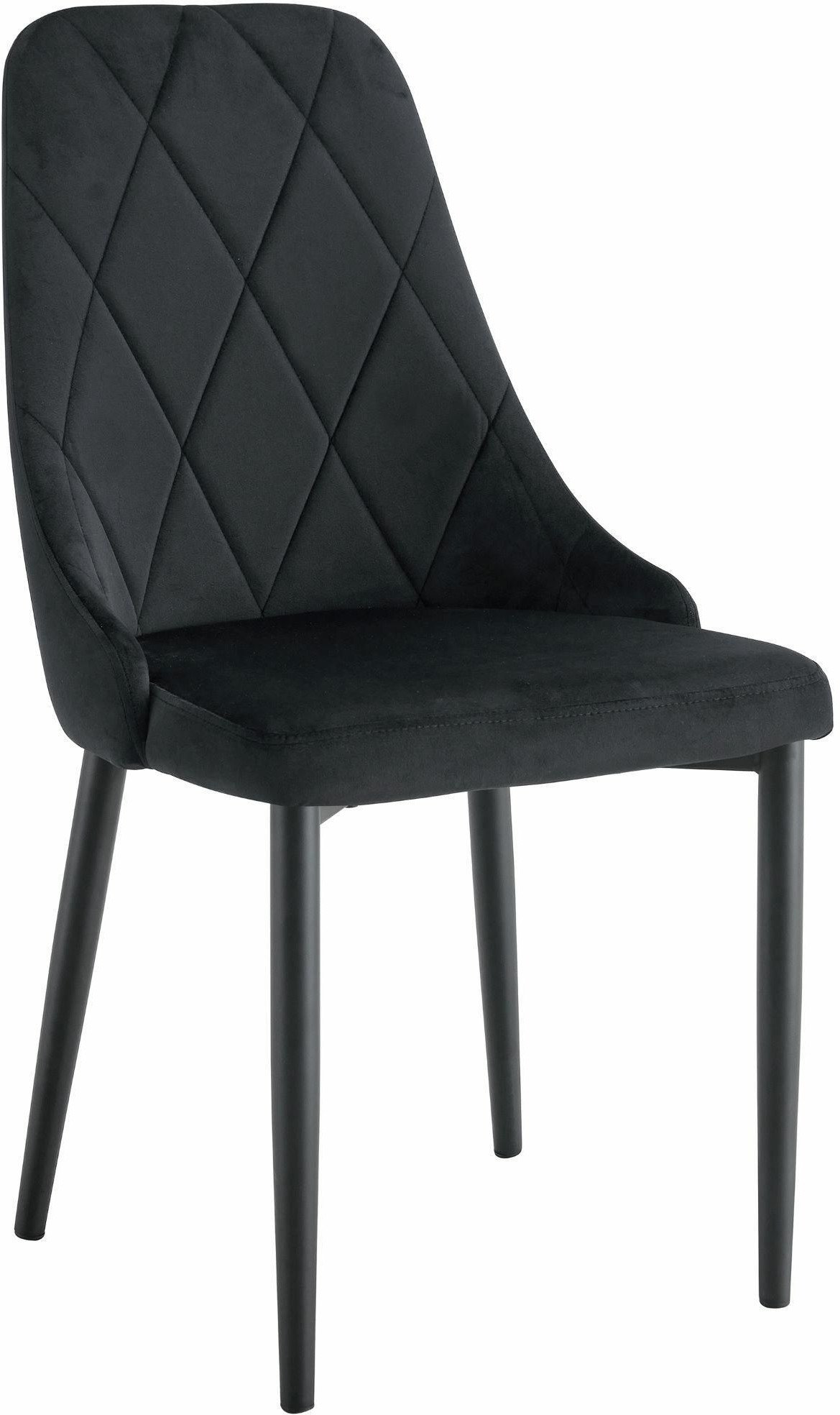 Krzesło tapicerowane czarne EVA welurowe glamour do salonu i jadalni