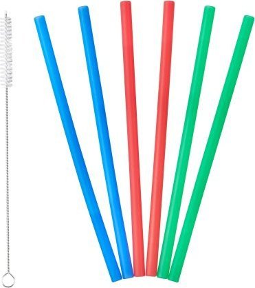 Lurch Silikonowe słomki do napojów, 6 szt., 20 cm / Lurch