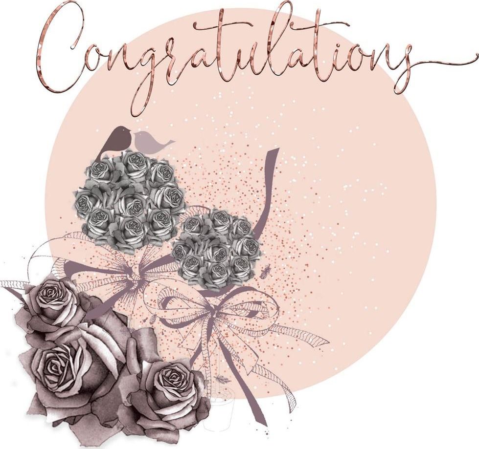 Clear Creation Karnet kwadrat CL0932_SG Ślub kwiaty