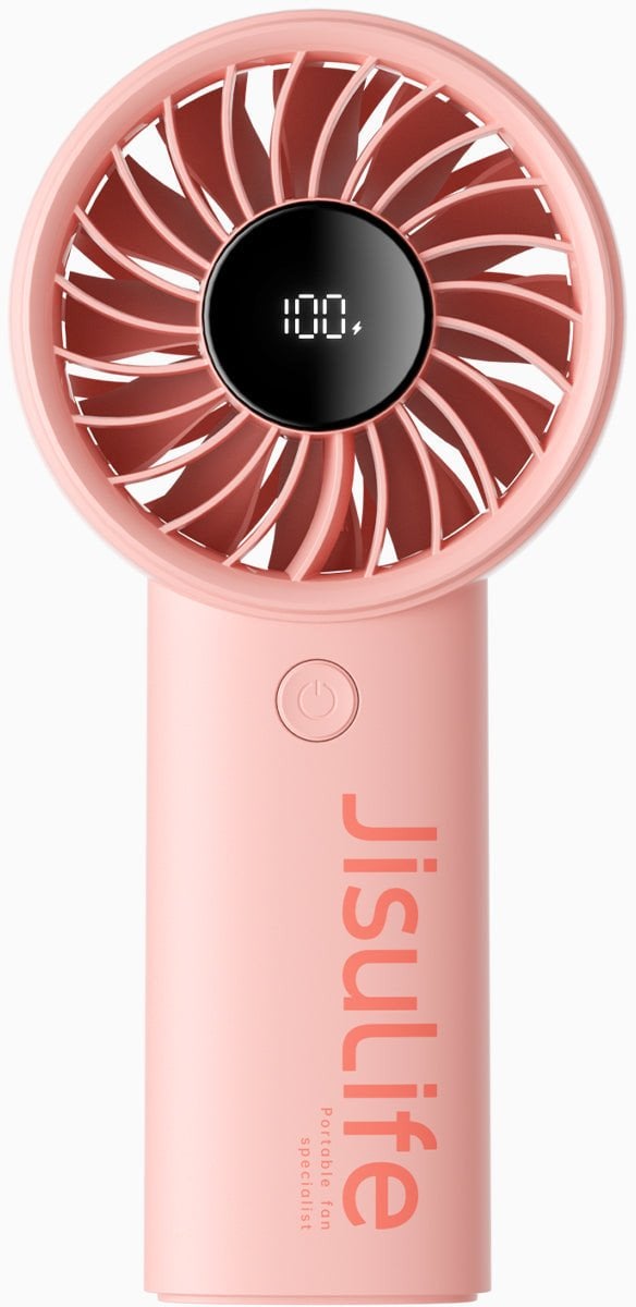 Mini wentylator Jisulife Handheld Fan Life4 3600mAh przenośny wiatraczek USB - różowy