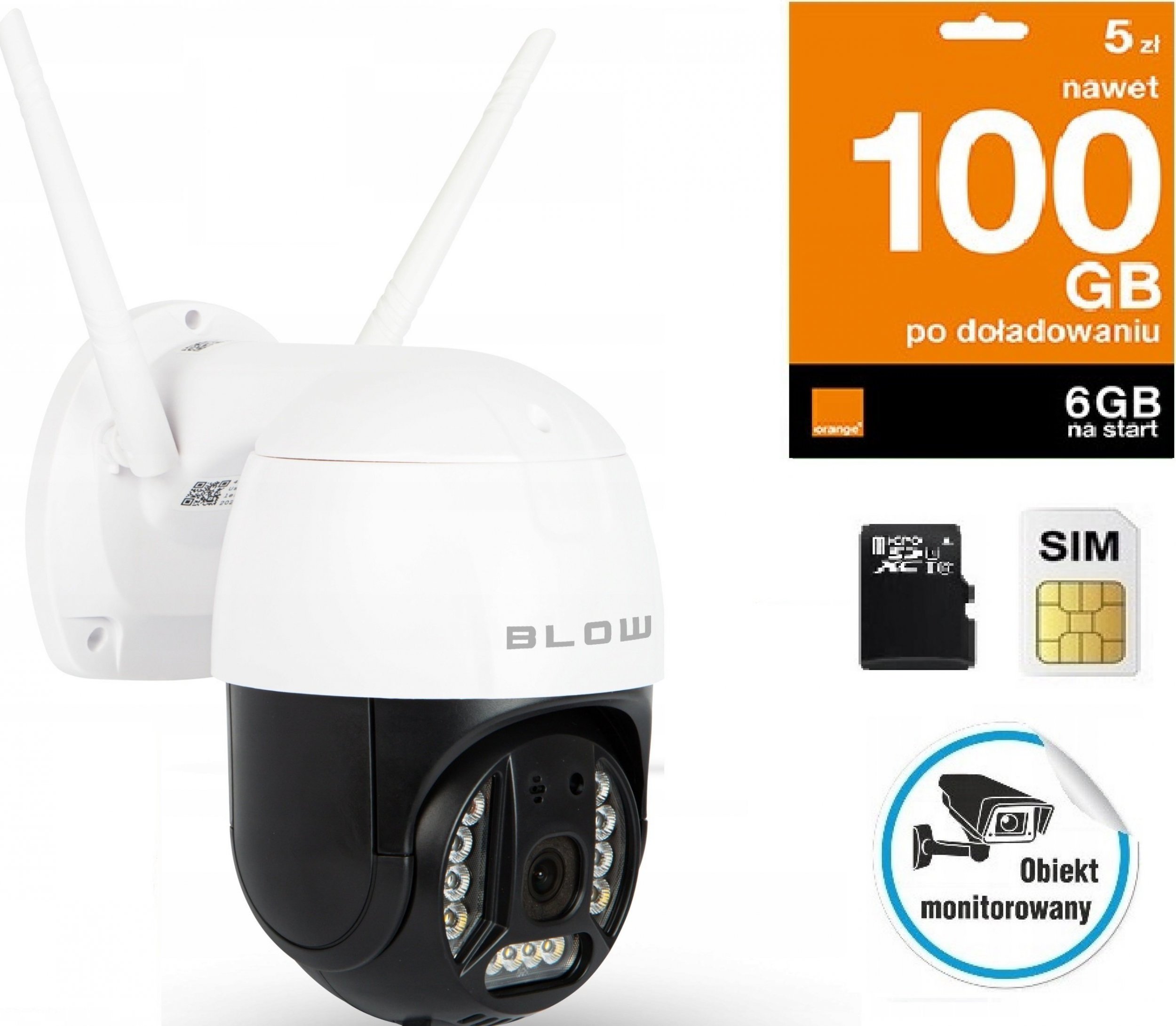 Kamera IP Blow Kamera Obrotowa GSM LTE SIM 3MP Śledzenie +SD128GB
