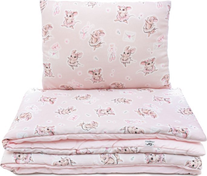 PULP BAMBOO Komplet pościeli z bawełny satynowej 100x135cm - Myszki