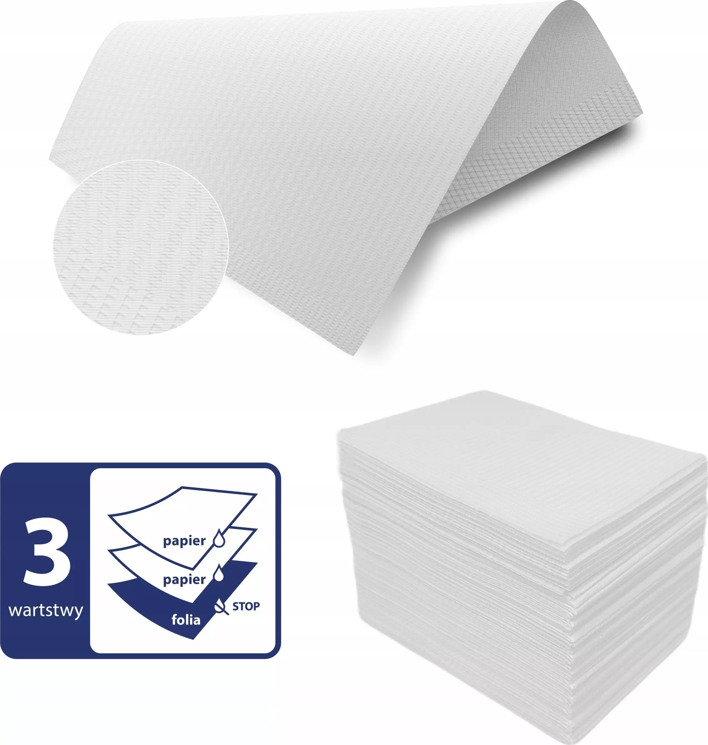 SERWETY PODKŁADY HIGIENICZNE PODFOLIOWANE WODOODPORNE 3 WARSTWY 20SZT PL 8%