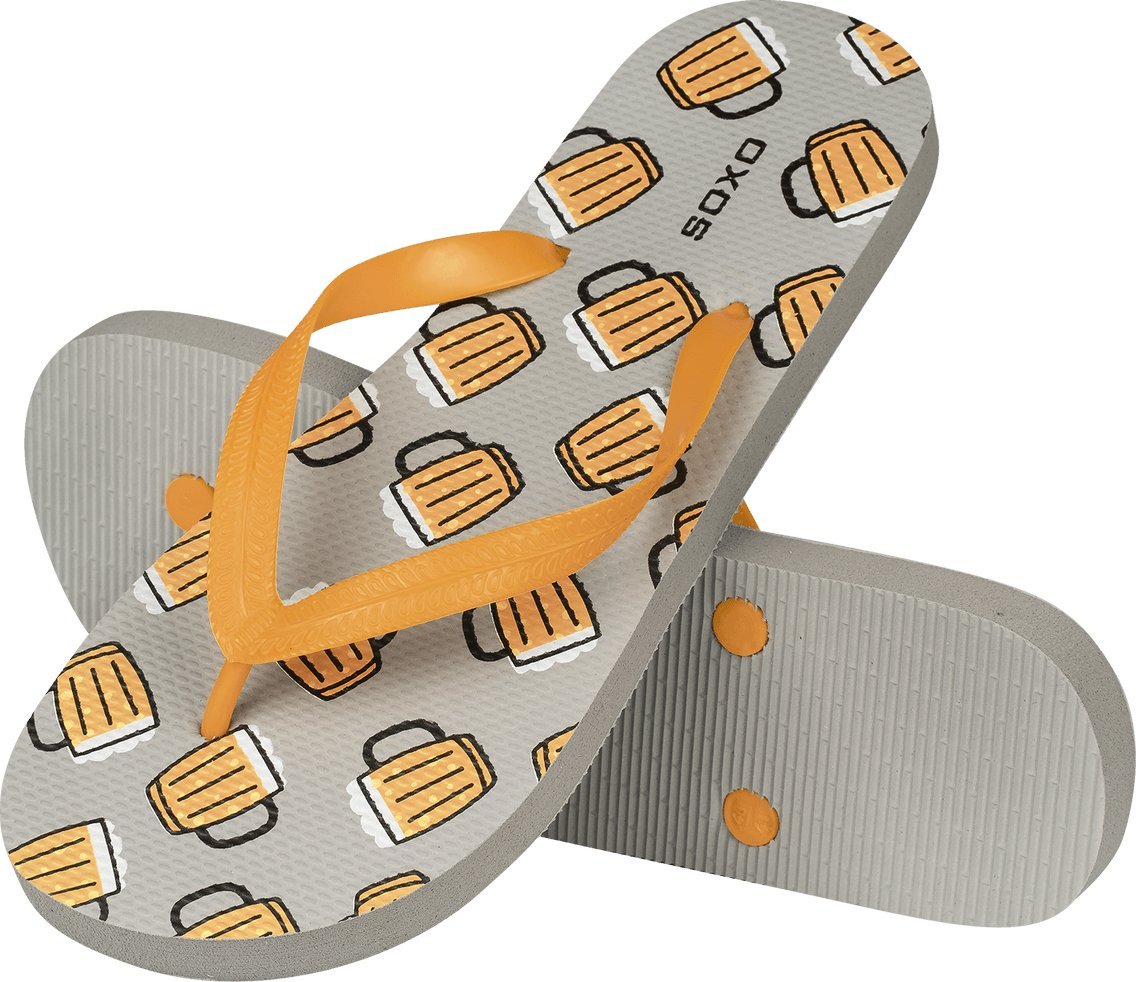 Soxo Japonki Plażowe Comfort Unisex SOXO | Wesołe & Kolorowe w Piwo | Idealne na Plażę Wakacje i na Basen 4243