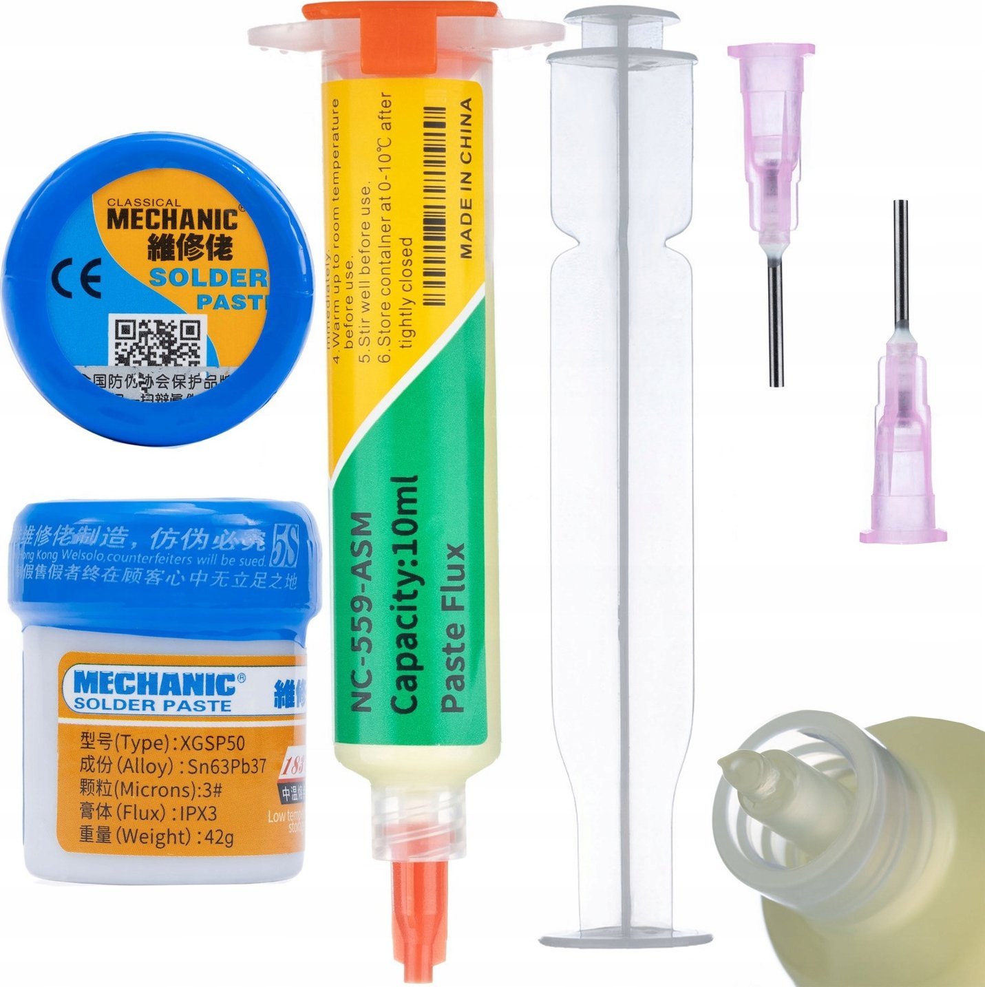 Rosfix Rosfix Topnik flux w strzykawce NC-559-ASM+Pasta lutownicza (płynna cyna) XGSP50 42g 183