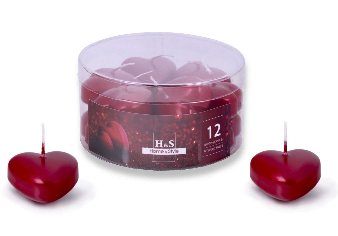 Donau Home Świeca pływająca serce lakierowana 12 szt. czerwona